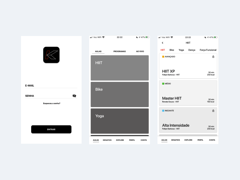 Estudos Wireframe Cliente